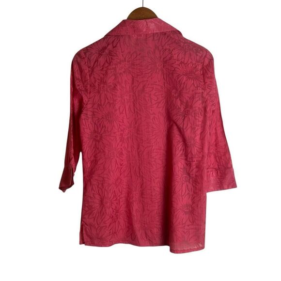3 for $30! Tradition pink floral button up shirt - Picture 6 of 8